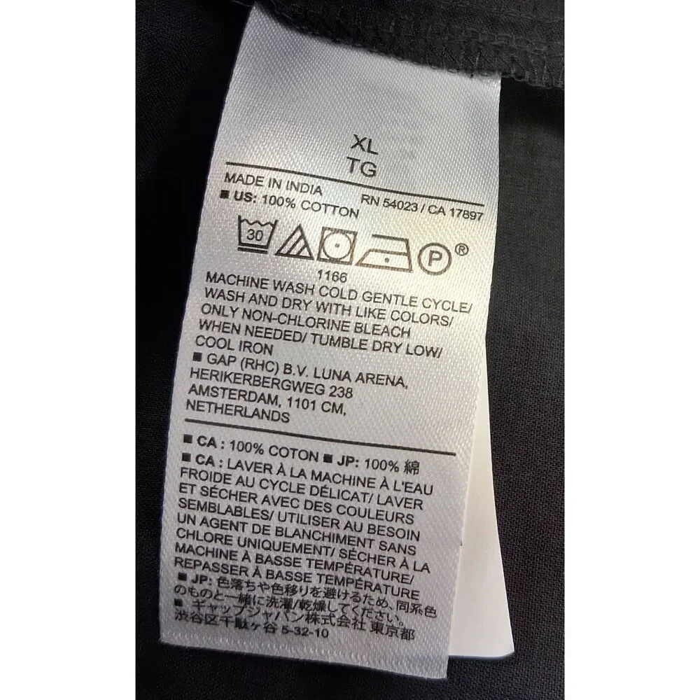 Banana Republic womens xl balloon sleeve shirt black blouse cotton lightweight - Picture 9 of 9